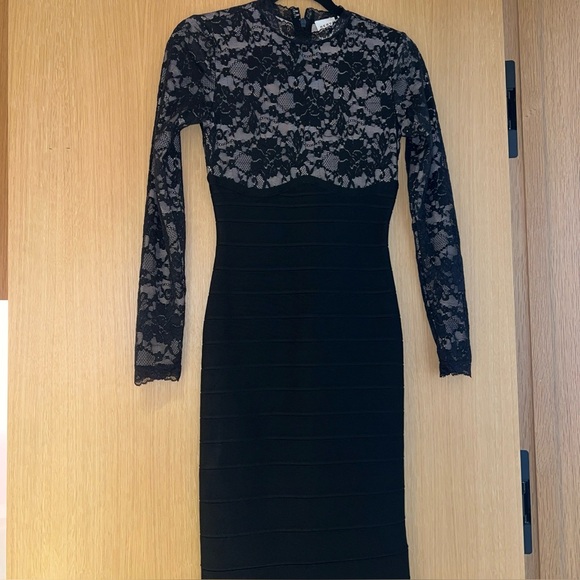 Herve Leger Candice Black Off Shoulder Dress Size XS - Picture 3 of 14